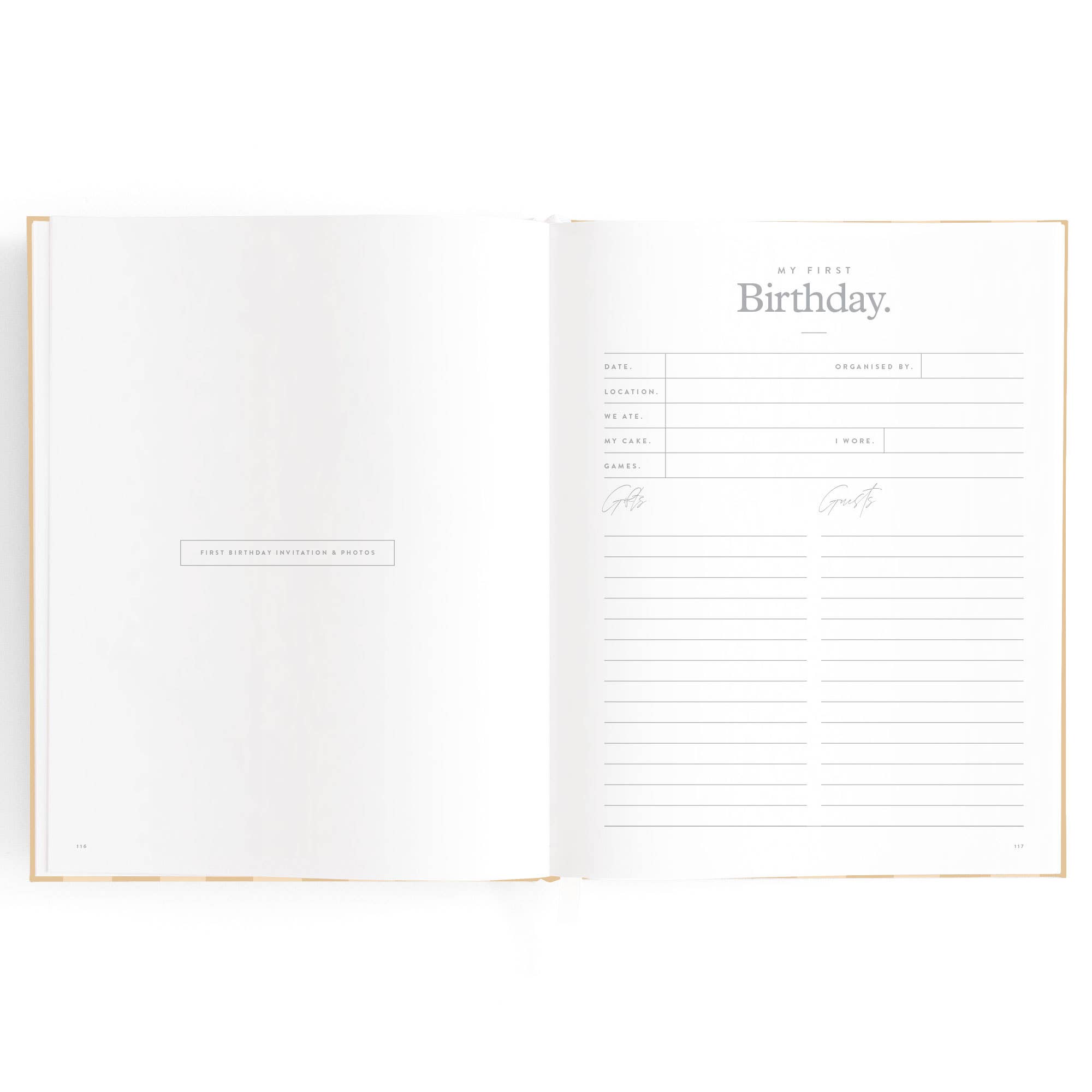 Fox & Fallow - Wholesale Memory book – Child & baby - Baby Book Coffee Stripe9