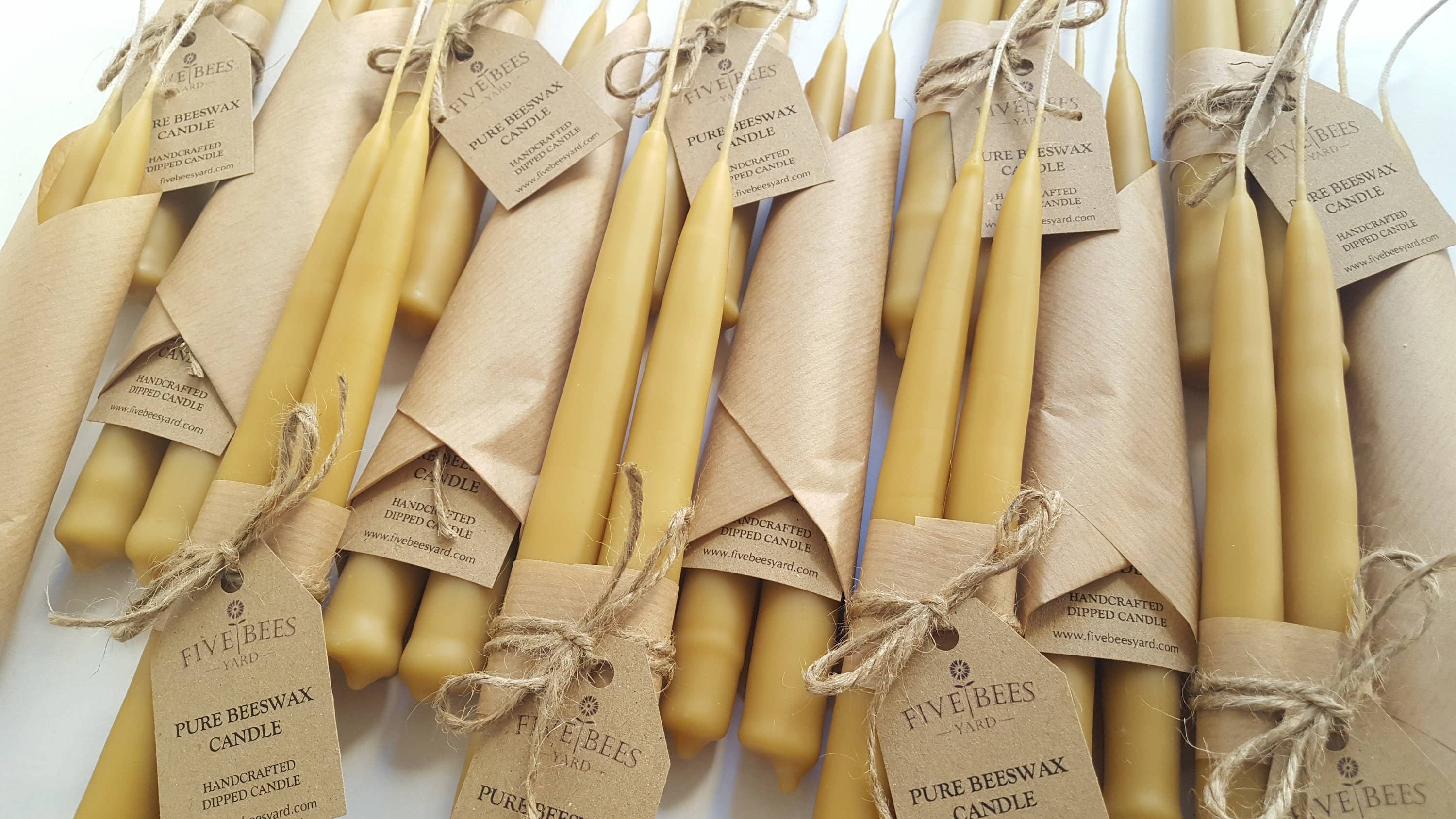Five Bees Yard - Wholesale Taps toelopende kaars/kandelaar - Kegelvormige Bijenwaskaarsen - Aromatherapie Kaarsen - Bijenwas Kaars3