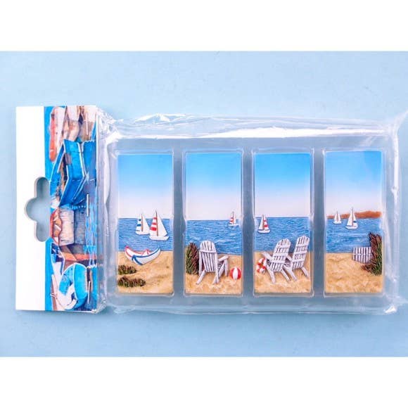 Fridge Magnet Set, Seaside Scene 7x3cm for wholesale by Nauticalia