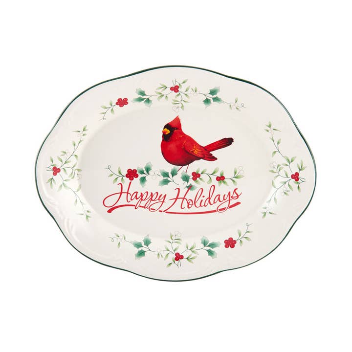 Winterberry Happy Holidays Oval Platter Photo Box for wholesale by Fitz and Floyd® Mikasa® Pfaltzgraff®