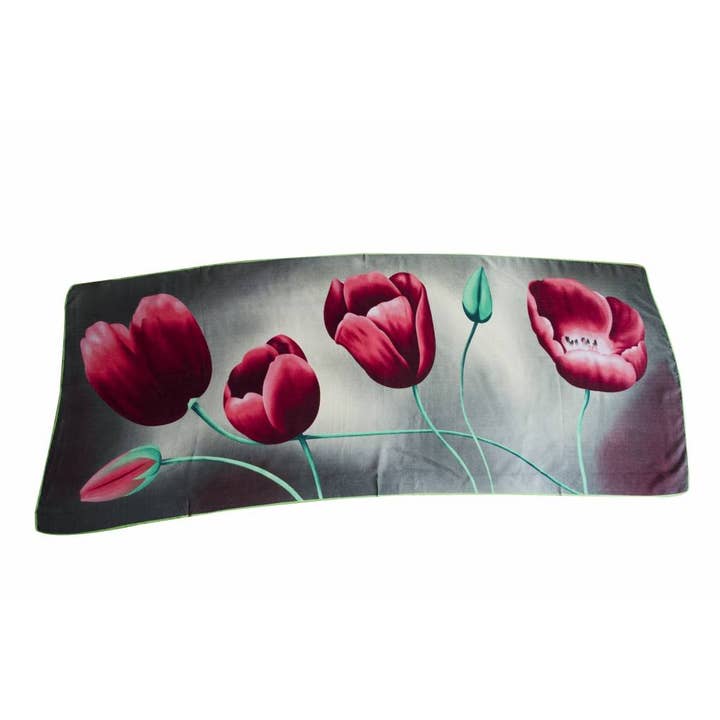 TRAAGOODS.COM - Wholesale Wrap - Women's - Tulip Shawl Grey Tgr819