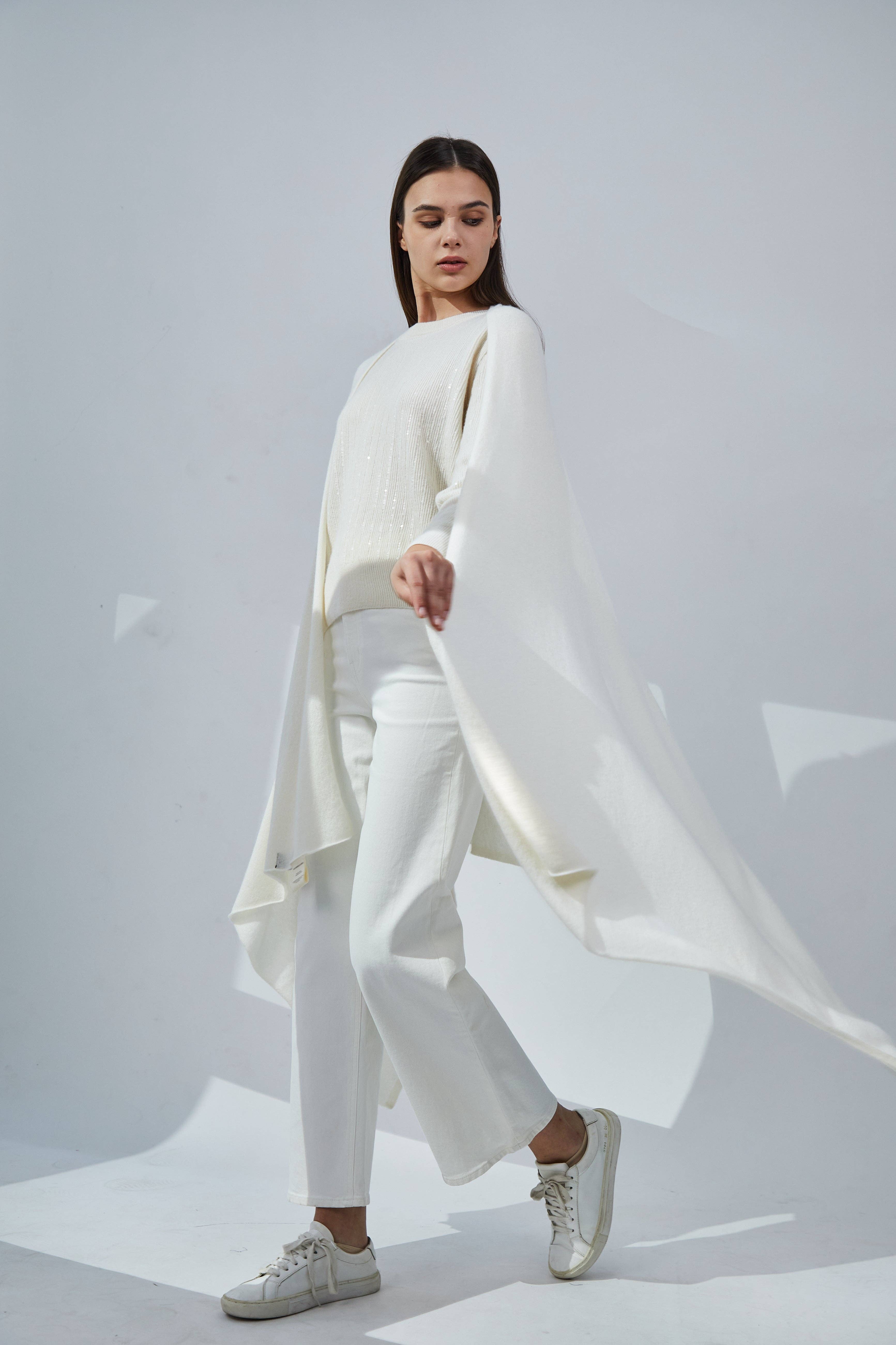 Pissenlit - Wholesale Wrap - Women's - Pure Cashmere Travel Wrap - Ivory3