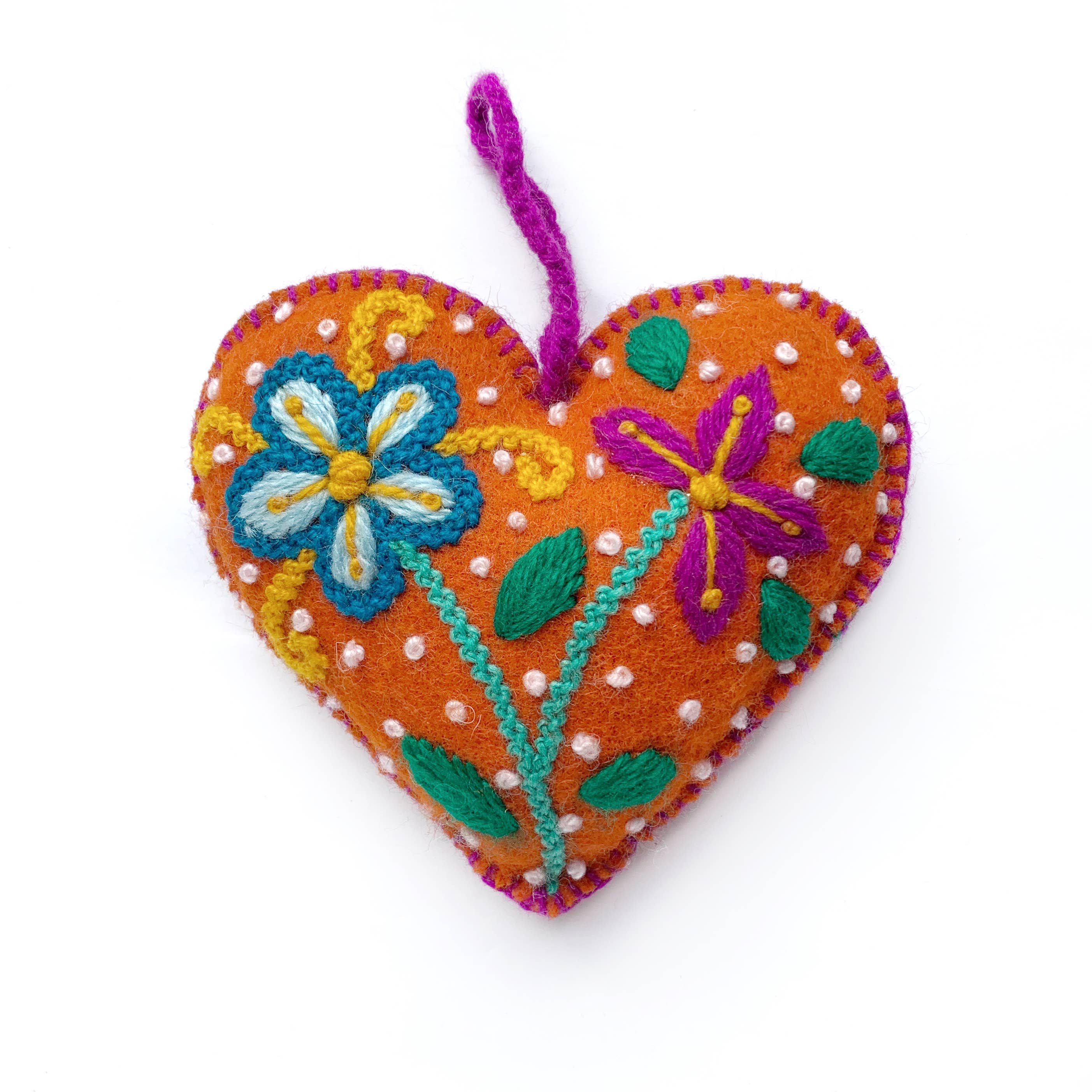 Ornaments 4 Orphans - Wholesale Ornament Set - Colorful Embroidered Heart Christmas Ornament, 12 Pack7