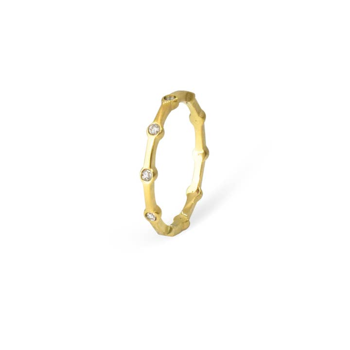 MAI DESIREE - Wholesale Multi-Stone Ring - DAPHNE THIN GOLD PAVE RING0