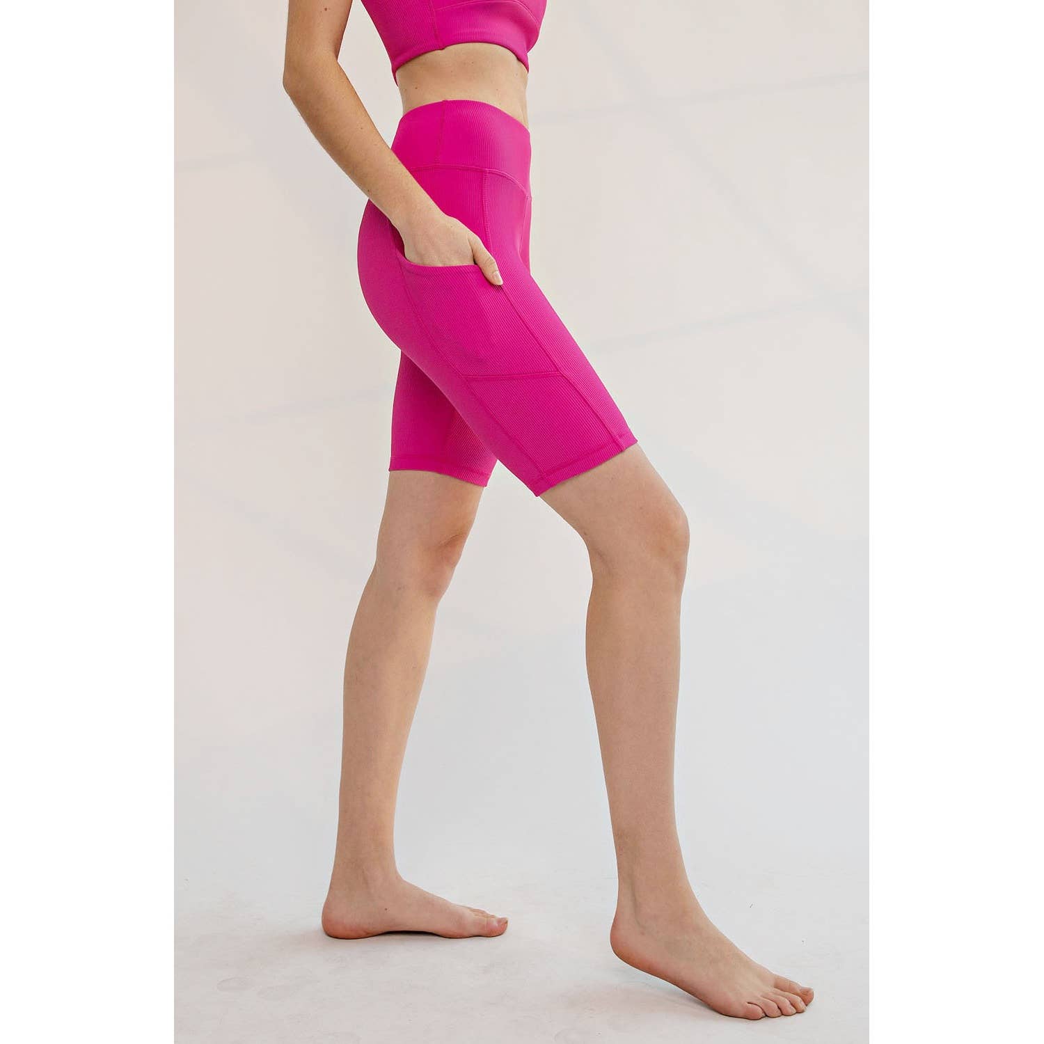 Rae Mode - Wholesale Athletic Shorts - Women's - NYLON RIB BIKER PANTS WITH SIDE POCKETS9