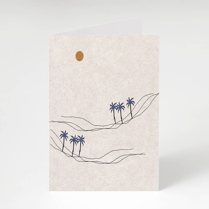6 Palms A6 Greeting Card for wholesale by Kelsey Flones Design