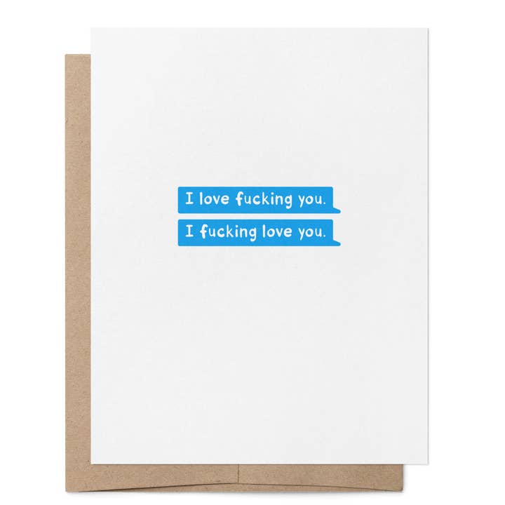 I Love F*cking You | Adult Kinky Sexy Greeting Card for wholesale by That Queer Card Co