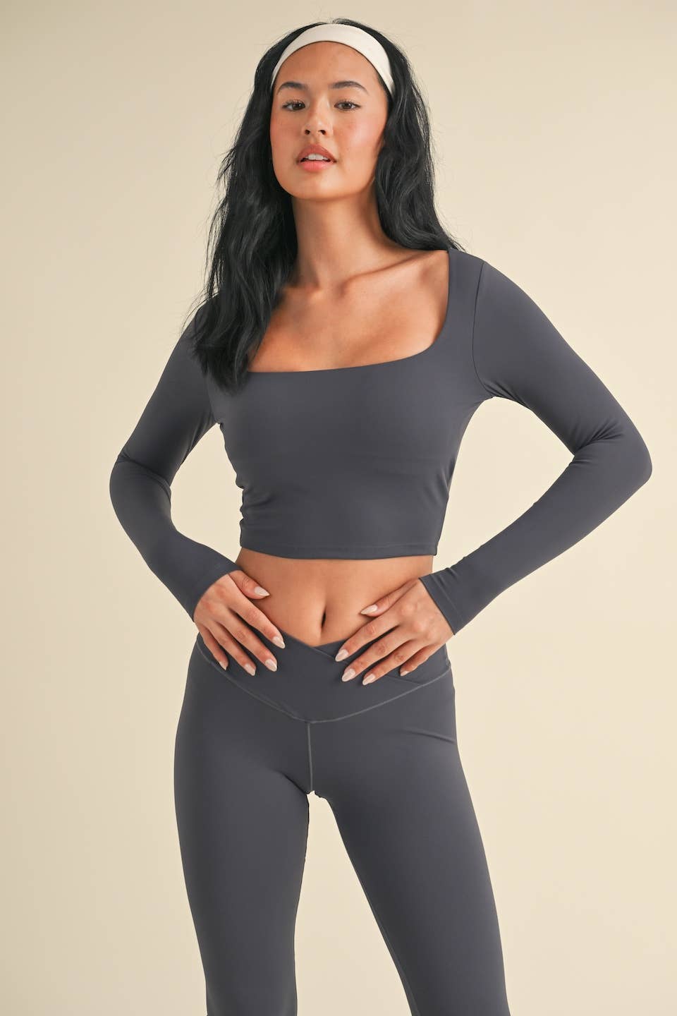 KIMBERLY C - Wholesale Athletic Top - Women's - Balletcore Long Sleeve Square Neck Top13