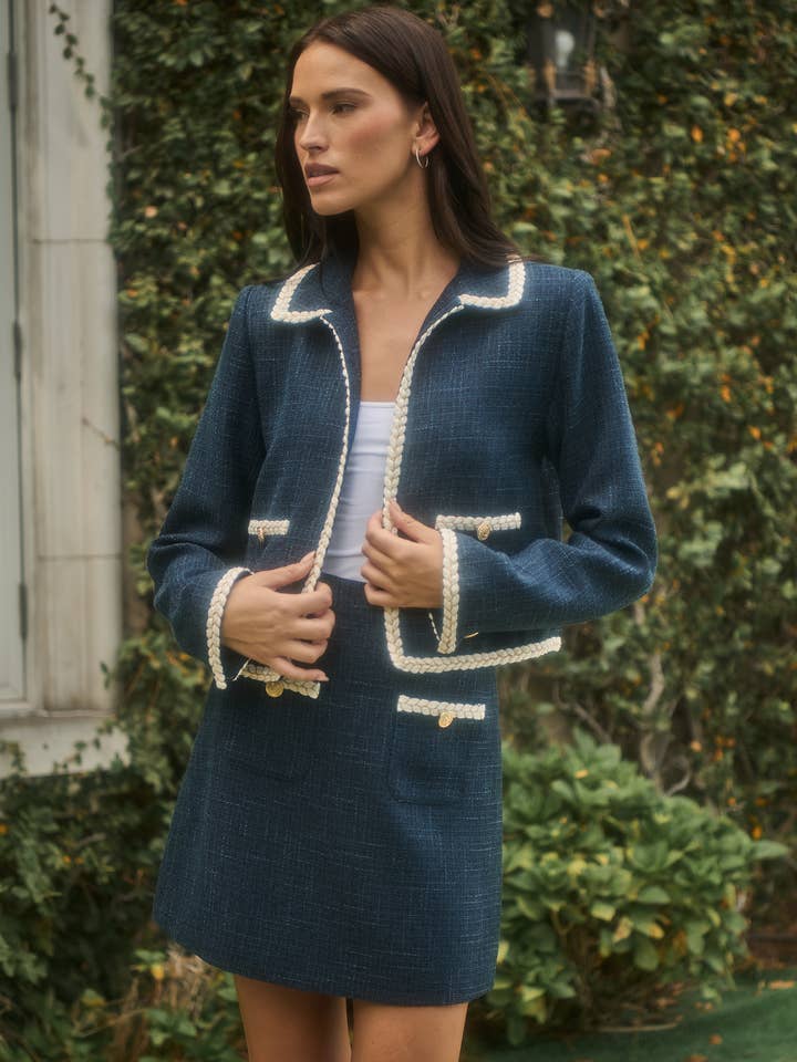 Persis Floss Tweed Blazer for wholesale by Sugarlips