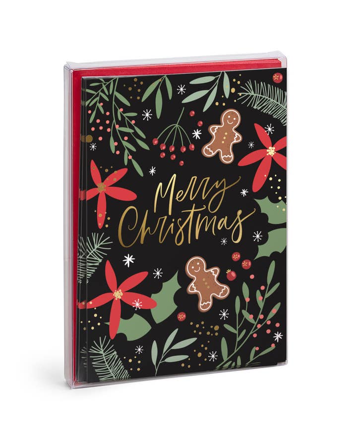 Design With Heart - Wholesale Christmas Card - Winterberry "Merry Christmas  - Set of 8 Boxed Holiday Cards0