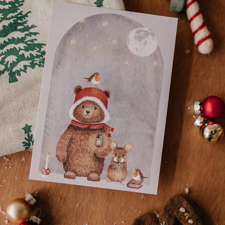 Appeloogje - Wholesale Everyday Greeting Card - Postcard bear with mouse5