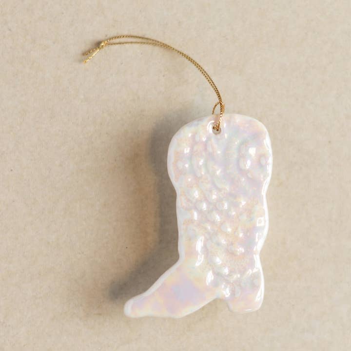 Decorazione in porcellana per stivali da cowboy per la vendita all'ingrosso da parte di Melodie Grace Pottery