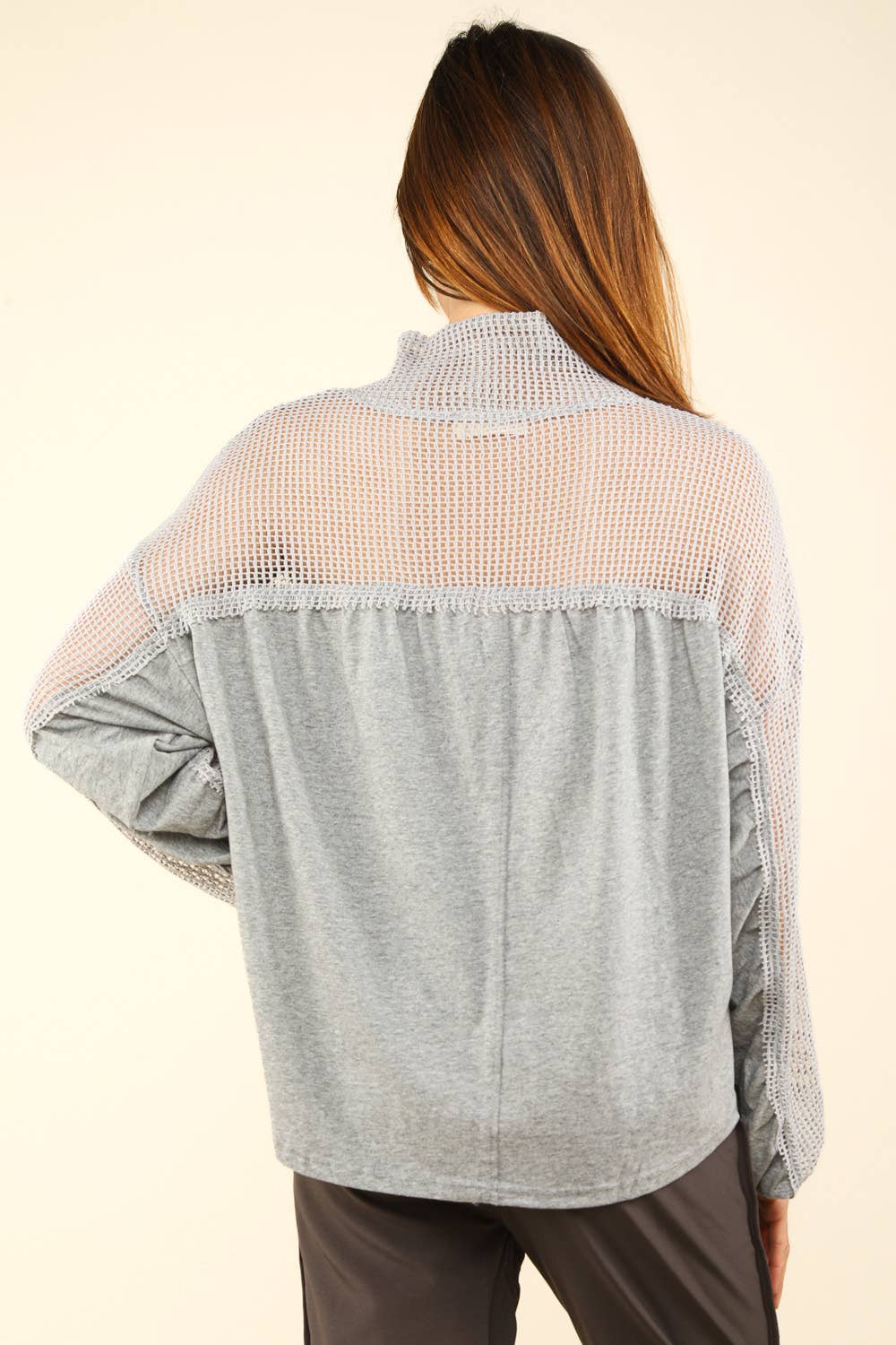 VERY J - Vente Haut en maille – femme - NT11408 - Haut en tricot Henley surdimensionné à col haut12