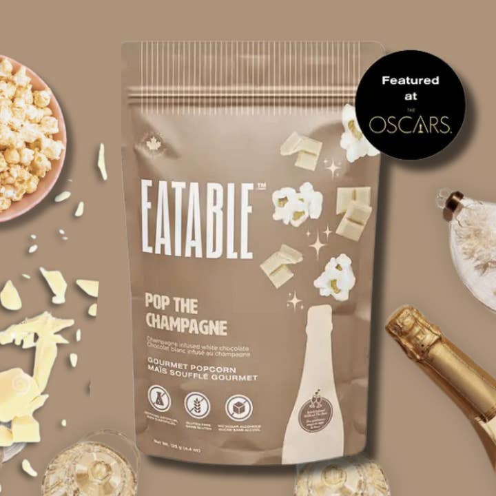 EATABLE Popcorn - Wholesale Popcorn - Pop the Champagne - Gourmet White Chocolate Popcorn