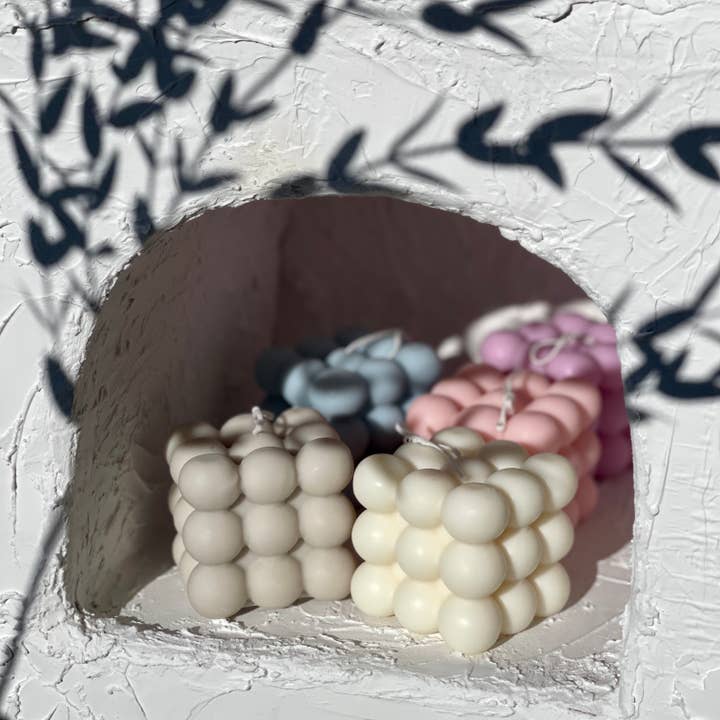 Forma Candle Studio - Wholesale Pillar Candle - Bubble Soy Wax Candle - Pastel Colours1