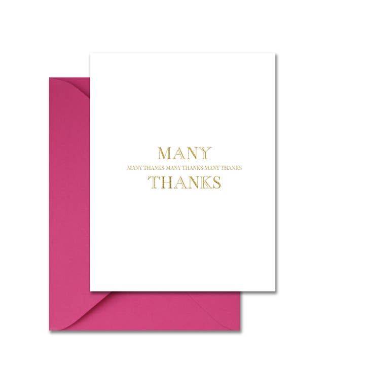 Leslie Store - Wholesale Thank You Card - Many Thanks Greeting Card