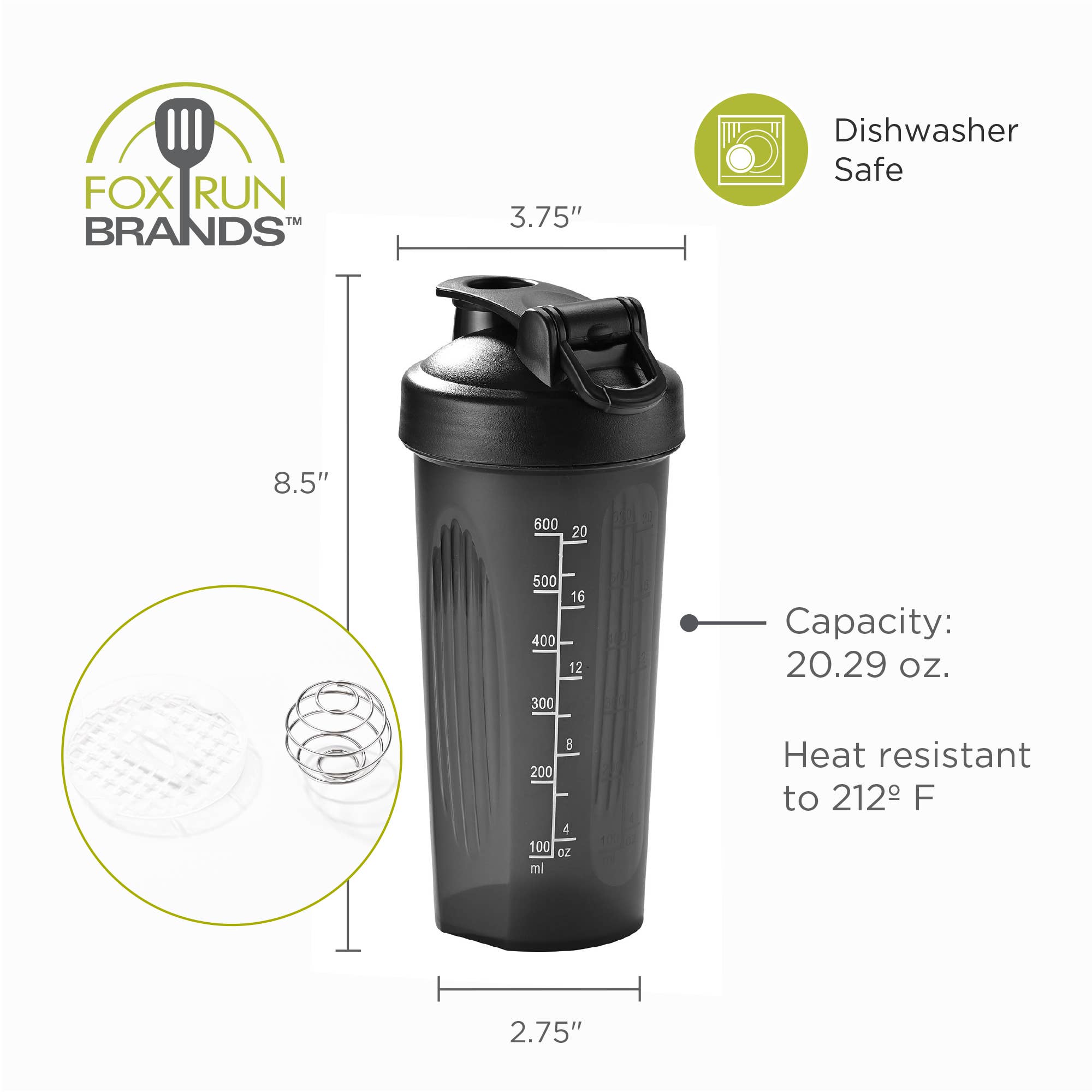 Fox Run Brands - Wholesale Blender - Fox Run Blending Bottler, 20 oz Shaker Bottle1