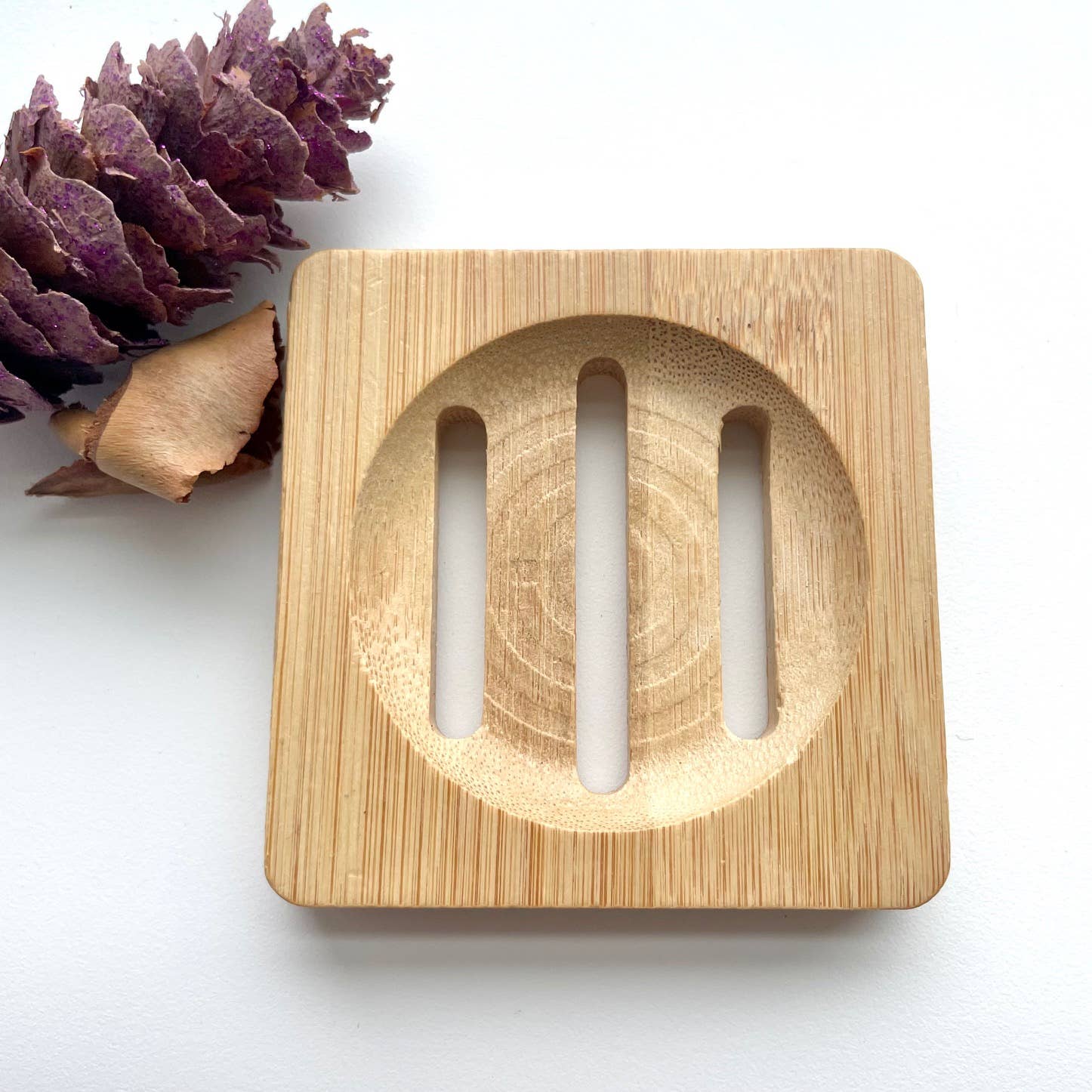 Ani’s Market LLC - Wholesale Bath Soap Dish - Bamboo Wood Tray for Soap, Shower Steamers Round Square 3"5