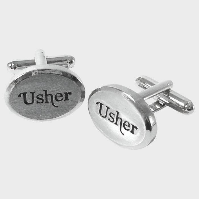 Rhodium Oval Usher Cufflinks for wholesale by Sophos