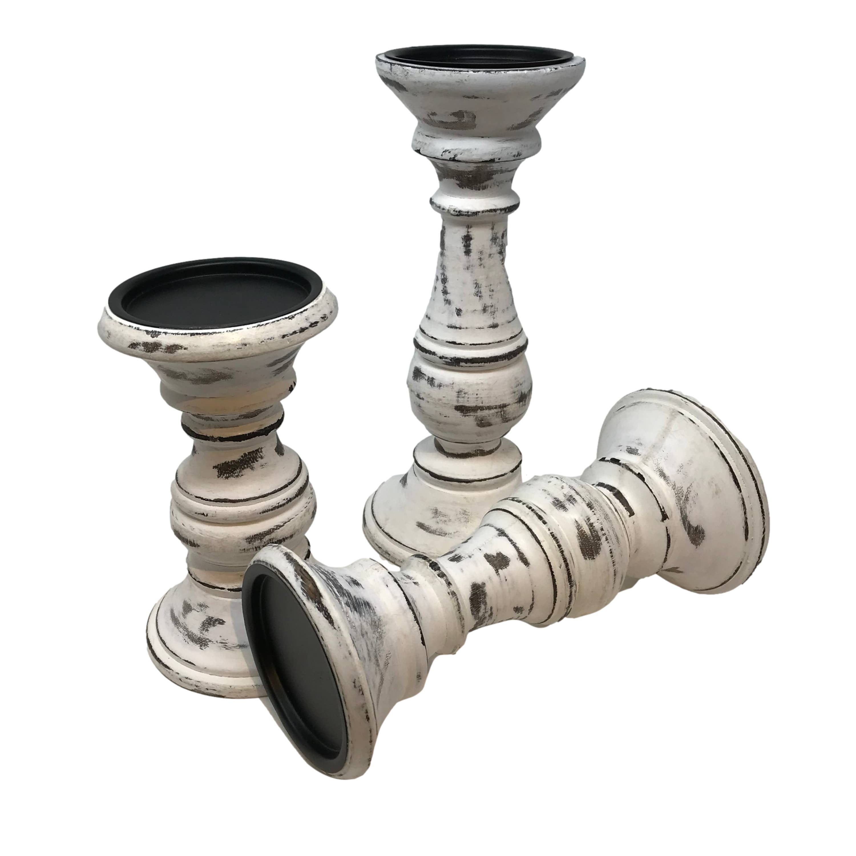 Wilco Home - Wholesale Candle Holder - Set/3 Solid Mango Wd Pillar Candleholders $19.95 Set7