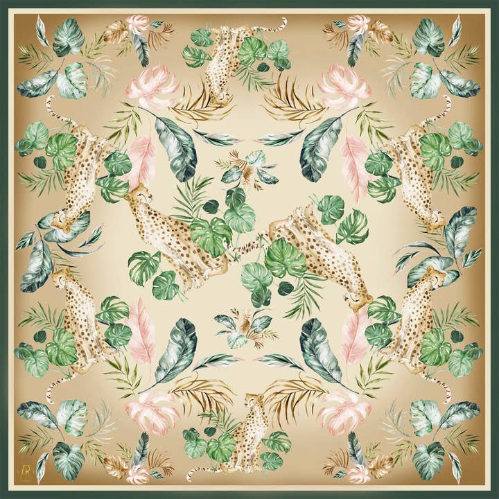 Che ghepardo! sciarpa quadrata in seta per la vendita all'ingrosso da parte di Anna Rannestad Design AS