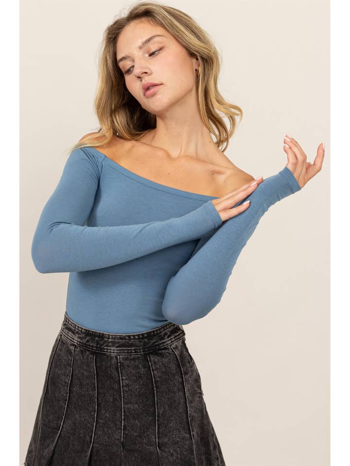 Off-The-Shoulder Long Sleeve Bodysuit for wholesale by HYFVE