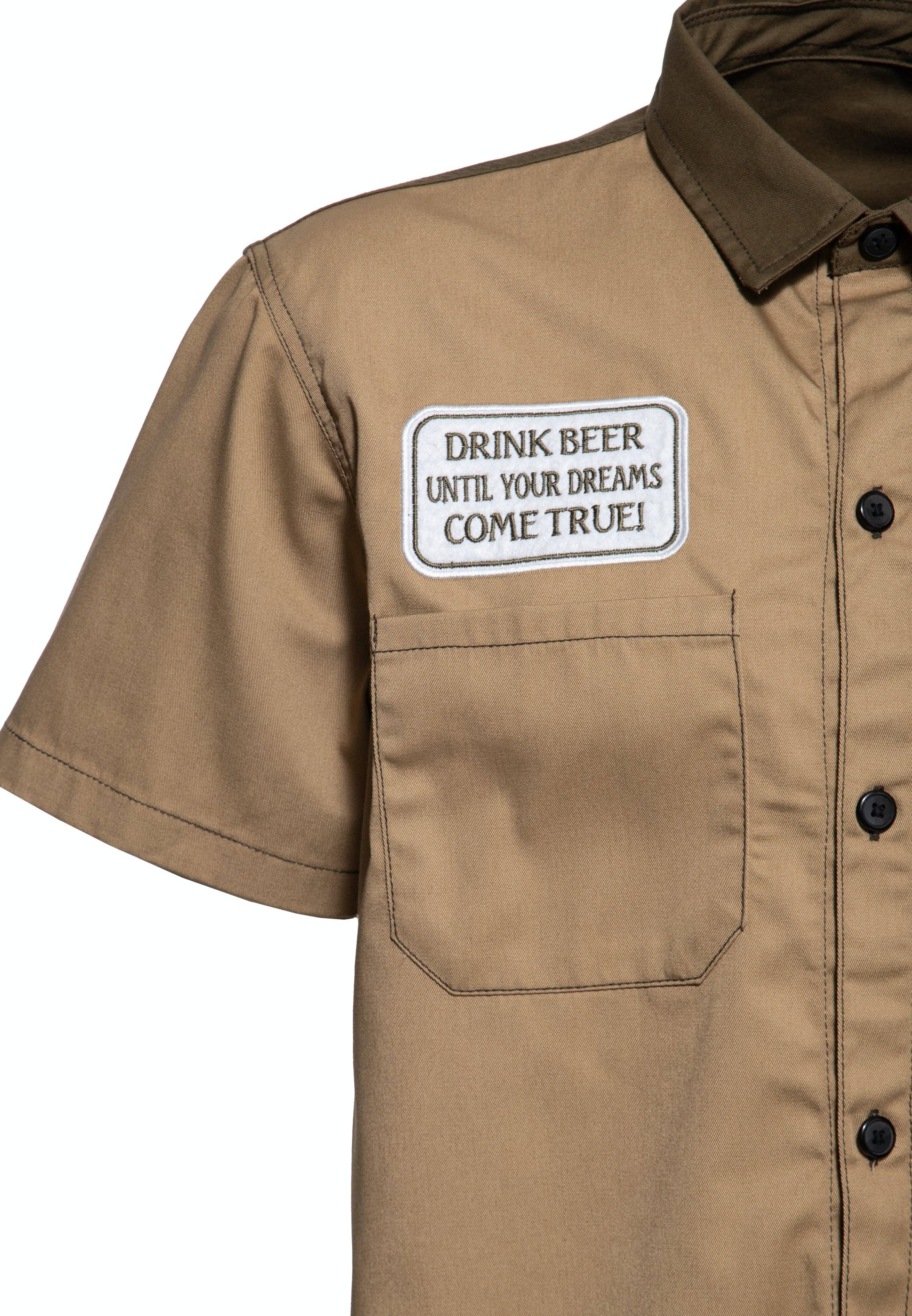 KING KEROSIN - Wholesale Shirt - Men's - Workwear short sleeve shirt “All You Need is Beer”8
