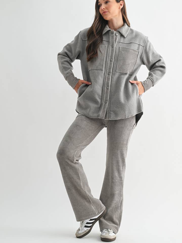 Mono B - Wholesale Shirt Jacket/Shacket - Women's - TerrainMix Corduroy & Fleece Shacket7