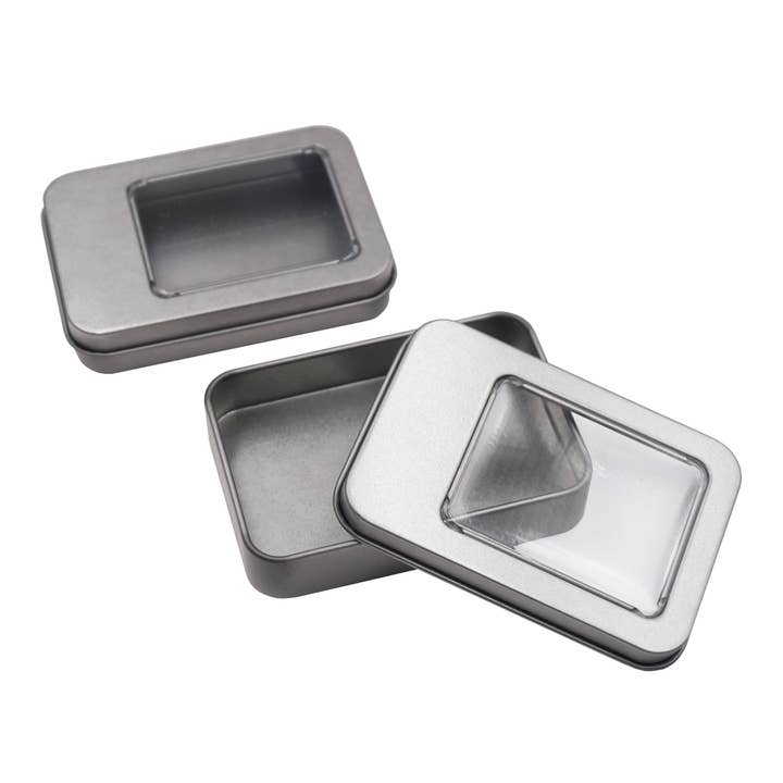 Angels Craft - Wholesale Decorative Box - Square Tin Case w/ Window, 2 Sizes Available