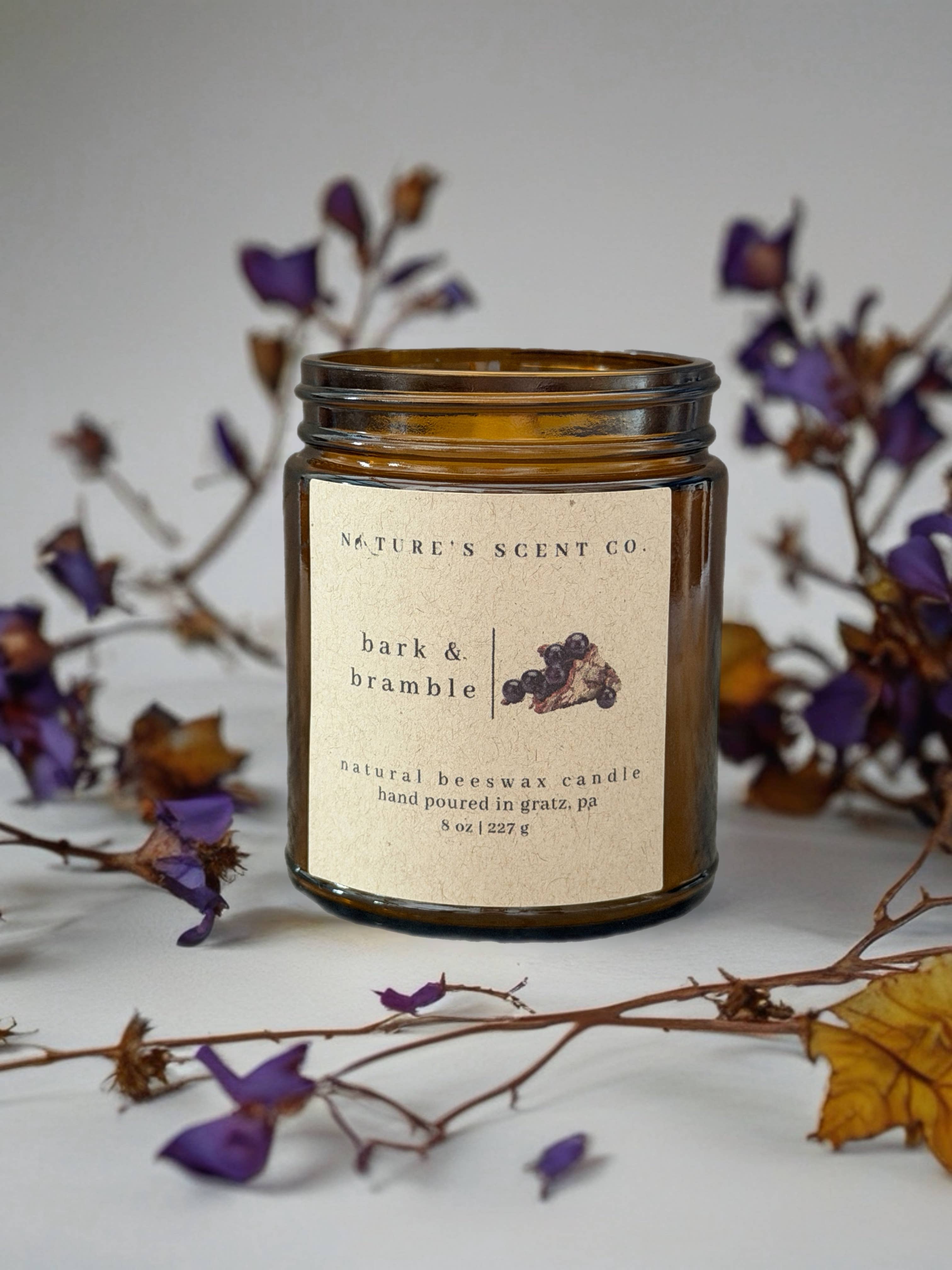 Nature’s Scent Co - Vente Bougie en bocal - Écorce & Ronce | Bougie en cire d'abeille inspirée par la nature | Sans étiquette1