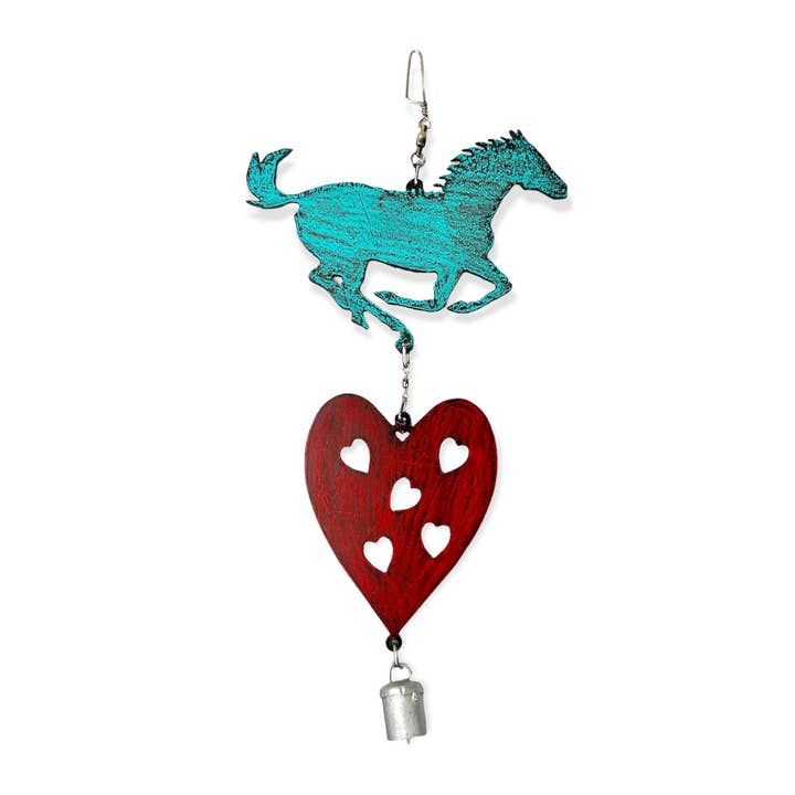 Häst vind chime spinner hjärta västra sydväst prydnad för wholesale av Whimsies