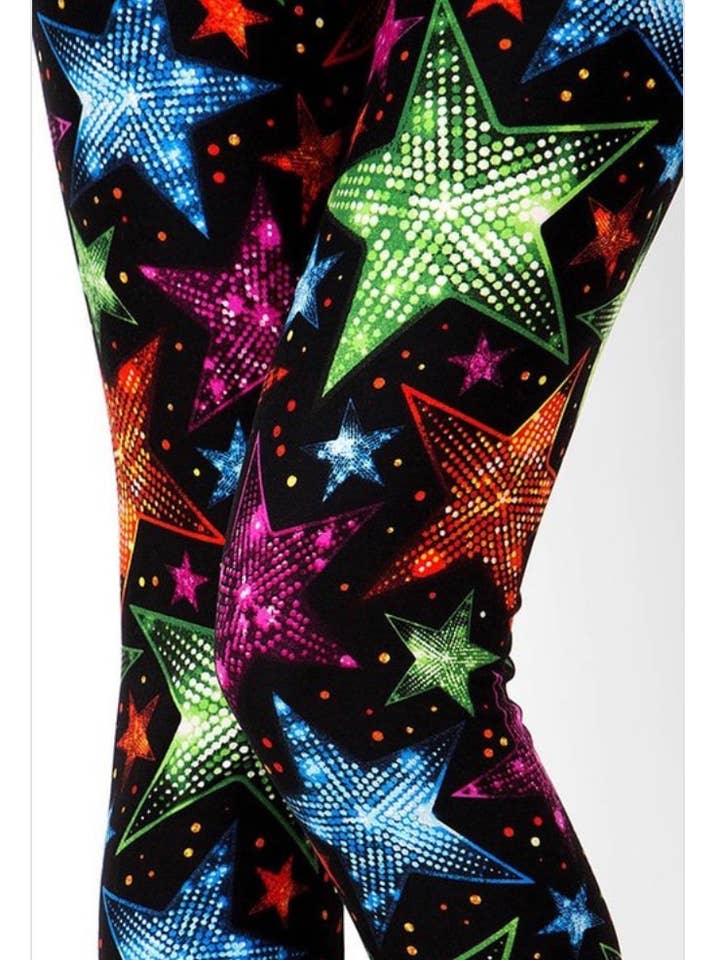 Leggings mit Neon-Sternen-Aufdruck für den Großhandel von Love 4 Leggings