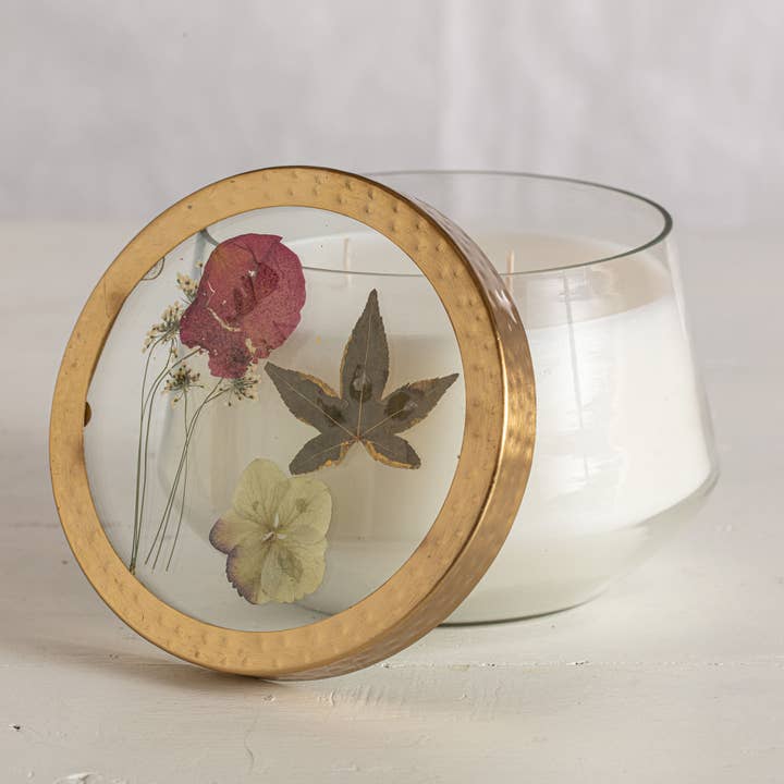 Grande Candela con Fiori Pressati – Gelo di Bacche Invernali per la vendita all'ingrosso da parte di Rosy Rings