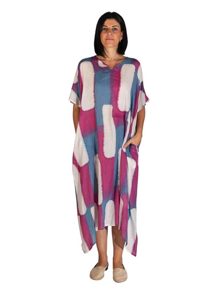 KT3432618_17 - COTTON CAFTAN, ONE SIZE, LILAC COLOR for wholesale by Kbas
