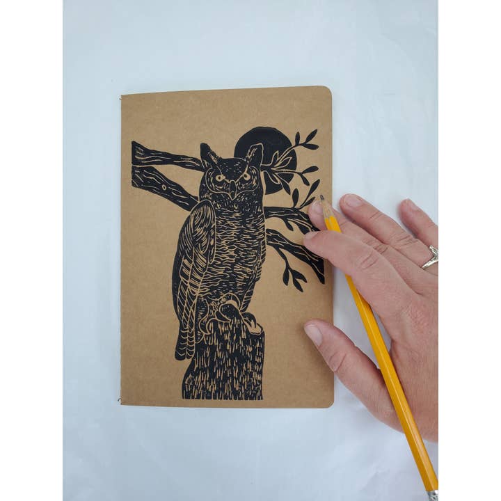 Maple Moon Designs - Wholesale Journal/Diary - Owl Linocut Journal