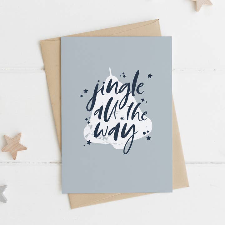 Jingle all the Way Christmas Card for wholesale by The Moonlit Press