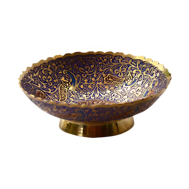 Cuencos decorativos de latón adornado con pájaros gratis para venta al por mayor de Gypsy Rose