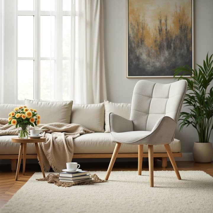 HOMYCASA DESIGN INC - Wholesale Chair - Modern Tufted Accent Chair with Suede Finish in Brown31