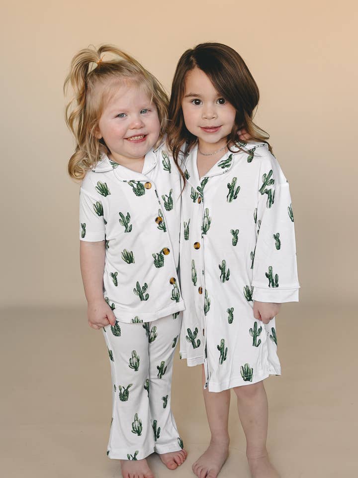 Cactus | Conjunto de Pijama de Dos Piezas Flare Bamboo para venta al por mayor de Annie Bean & Co