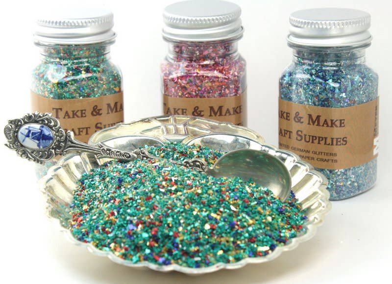 Sea Glass - Medley German Glass Glitter -90 Grit - Bulk Bags for wholesale on Faire2