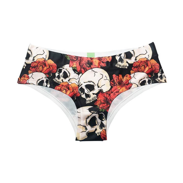 Hipster con teschio di rose rosse per la vendita all'ingrosso da parte di HAPPY UNDIES
