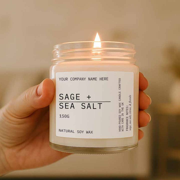 Candle Drop - Wholesale Jar/filled candle - Label Style 8 | Wholesale White Label Candle | Clear Jar3