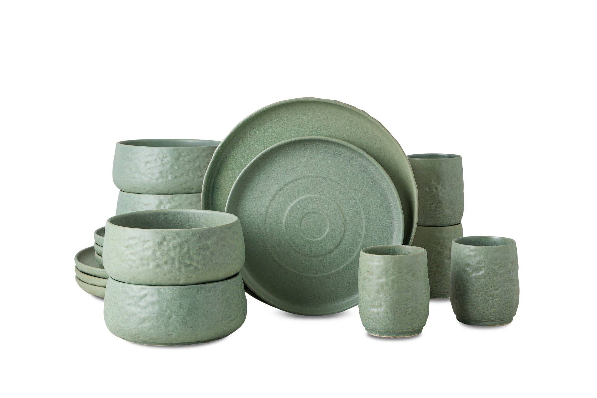 Stone  Lain - Wholesale Dinnerware Set - Shosai Stoneware Dinnerware Set - Sage0