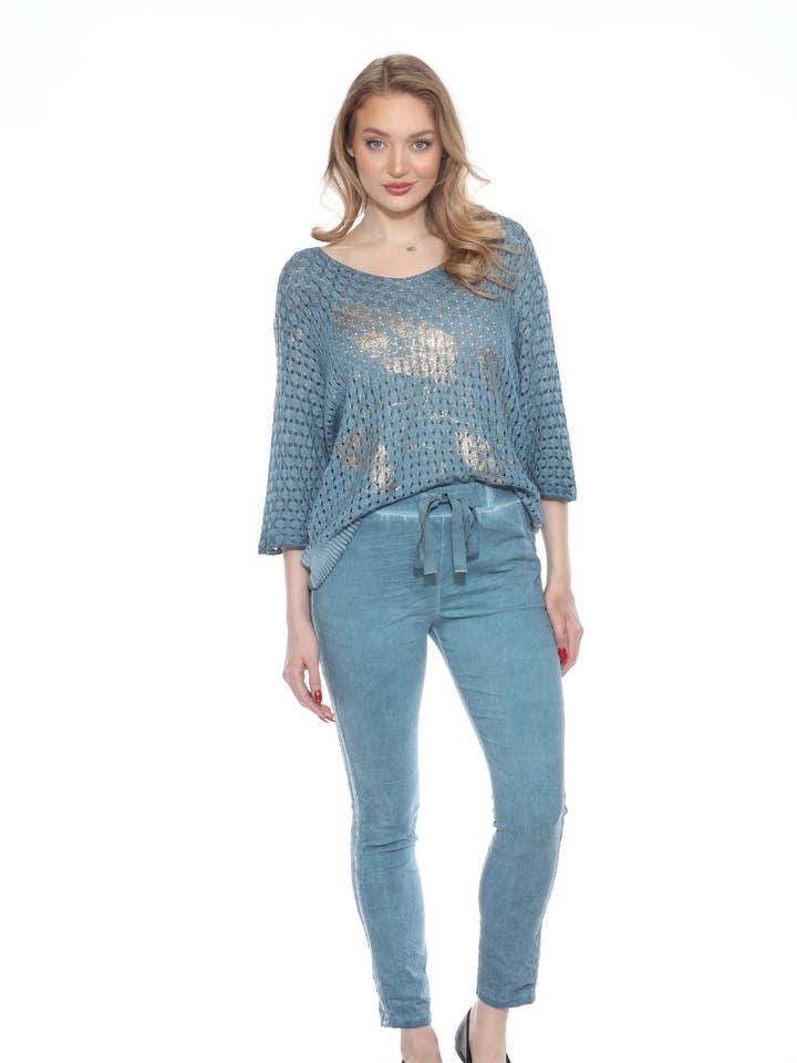 Goudfolie Mesh Trui voor wholesale door Marisima by Urban Mangoz