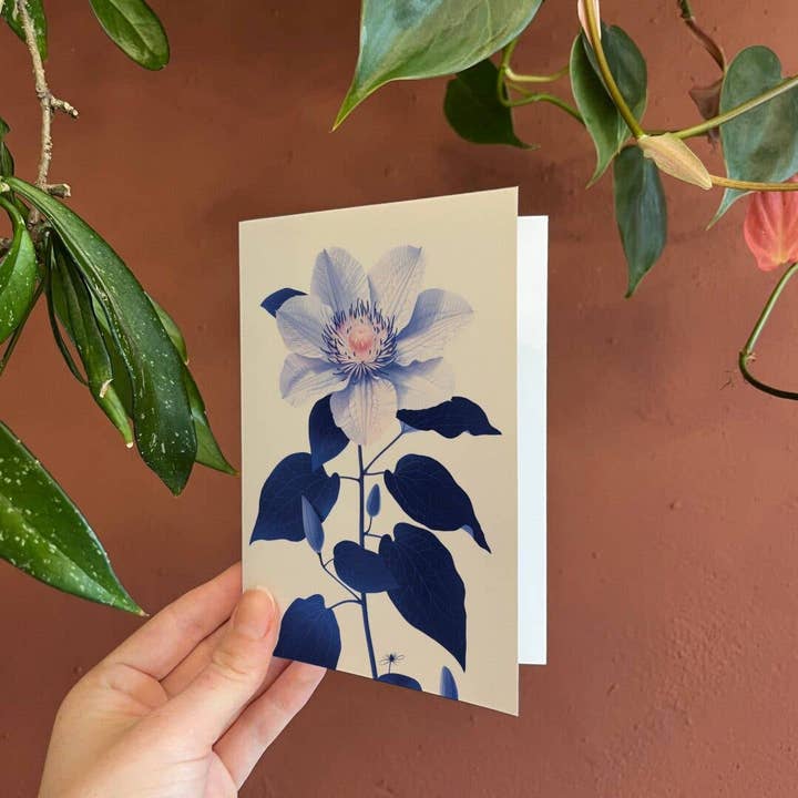 Botanopia USA - gifts , decor and cards for plant lovers - Wholesale Everyday Greeting Card - Clematis | Everyday Greeting Card | birth month flower