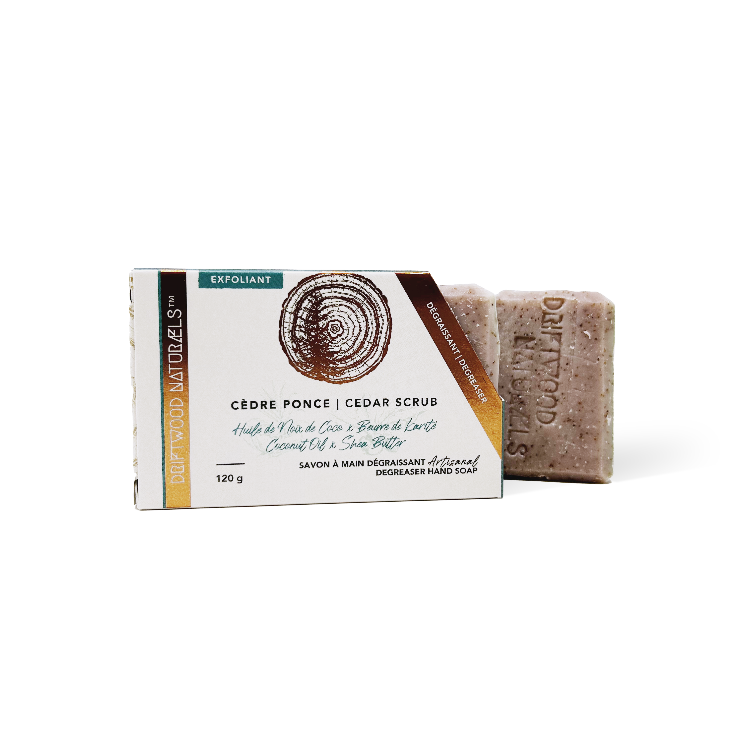 DRIFTWOOD NATURALS - Vente Savons/lotions pour les mains - Cèdre Ponce - Savon Dégraissant Artisanal0