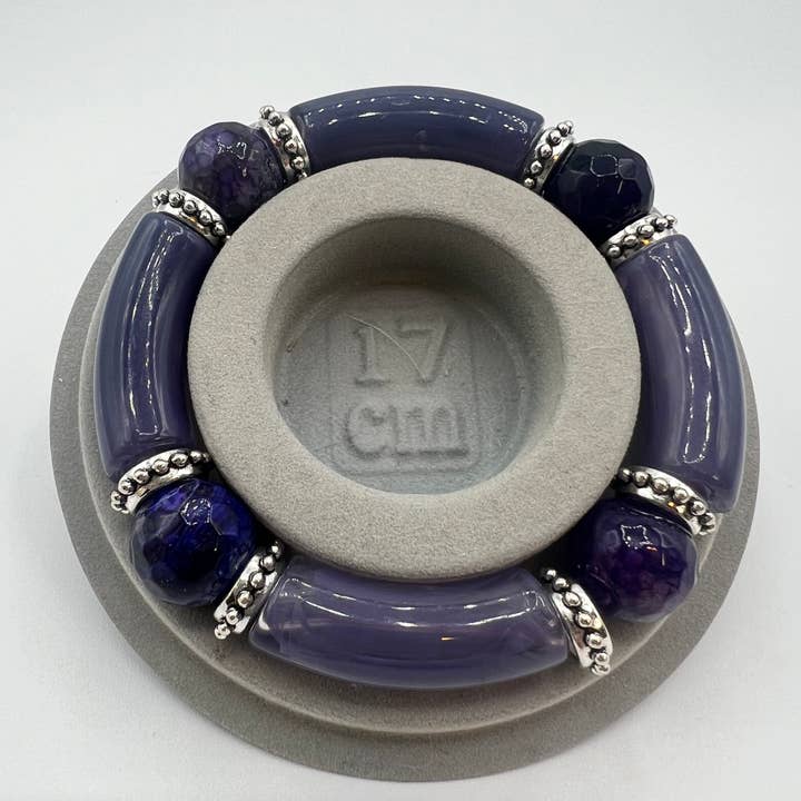 Bracelet en pierres précieuses / Améthyste avec argent pour la vente par Ritzy Roxx