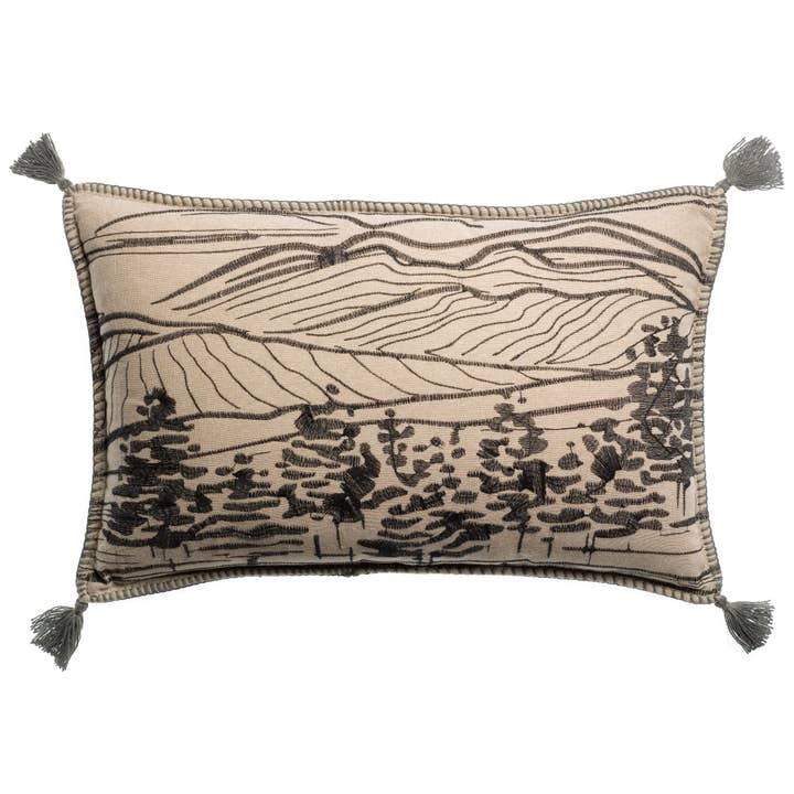 Dusko Thyme Embroidered Cushion 40 X 65 for wholesale by Maison Vivaraise & La Cerise sur le Gâteau