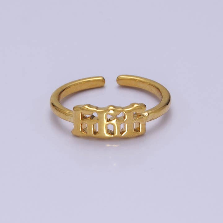 Aim Eternal - Wholesale Band/Stacked Ring - Dainty Angel Number Ring, Minimalist Gold Filled Ring Unisex5