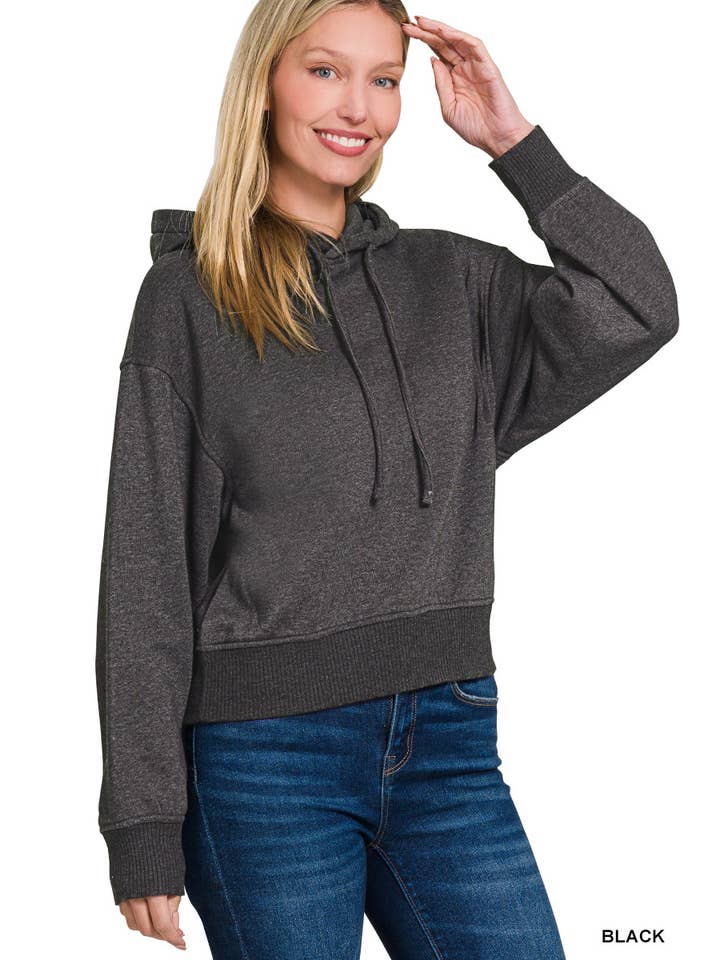 42POPS - Wholesale Hoodie – Women's - `.SI-25094 Acid Wash Fleece Cropped Hoodie12
